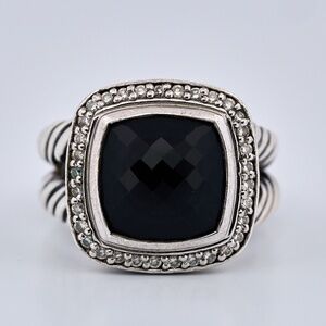 David Yurman .31ctw Diamond Black Onyx Albion Ring, Sterling Silver, Ring